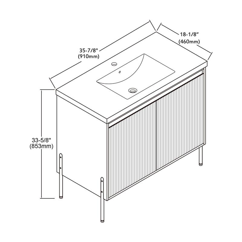 Ripple 36" Single Bathroom Vanity Kit (Assembly Required) On Sale